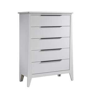 White Natart Flexx 5 Drawer Dresser - 3/4 Angle View | Bambi Baby