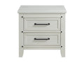 Rustic White Wood 2-Drawer Nursery Nightstand - Front View | Bambi Baby