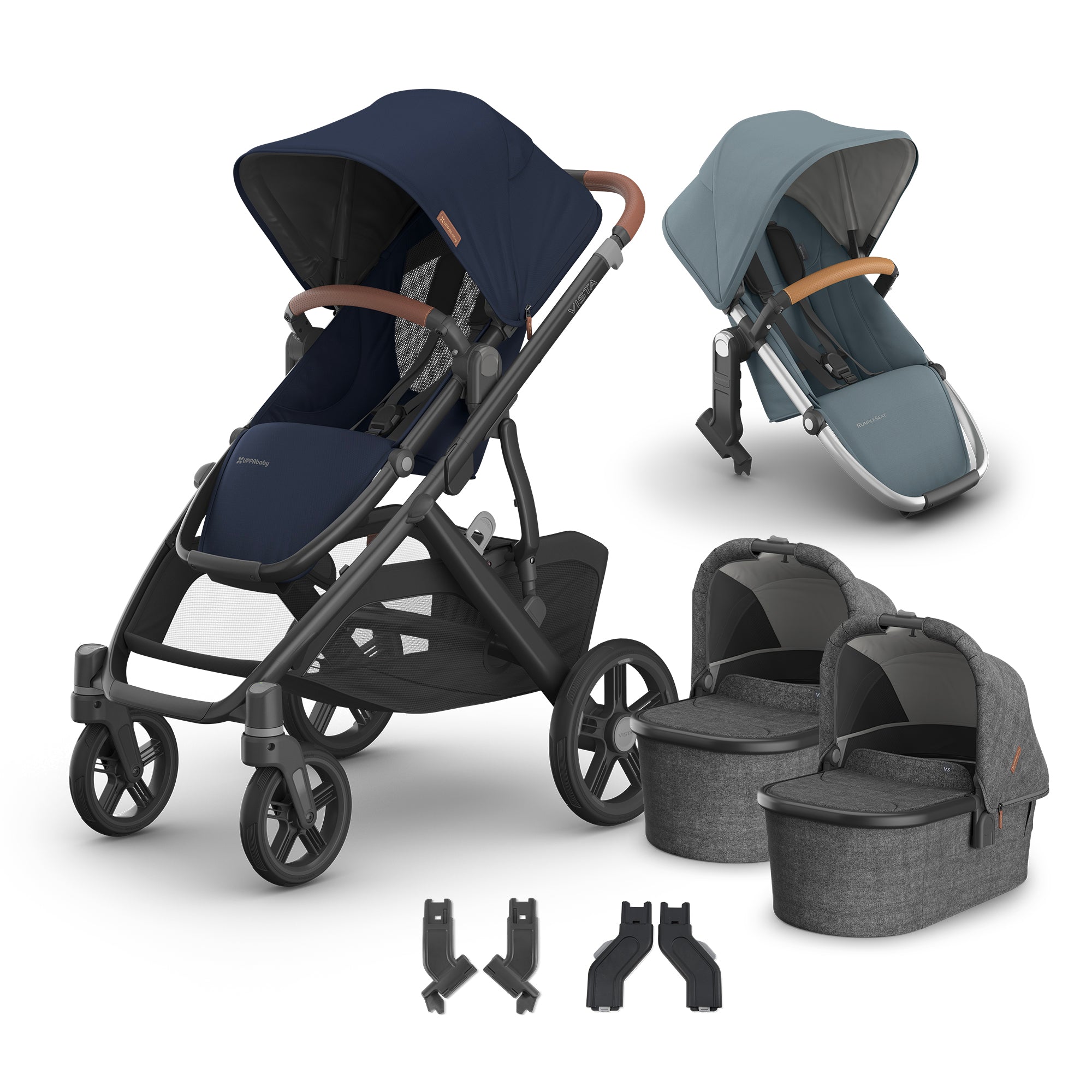UPPAbaby Vista V3 + Bassinets Twin Bundle- Bambi Baby