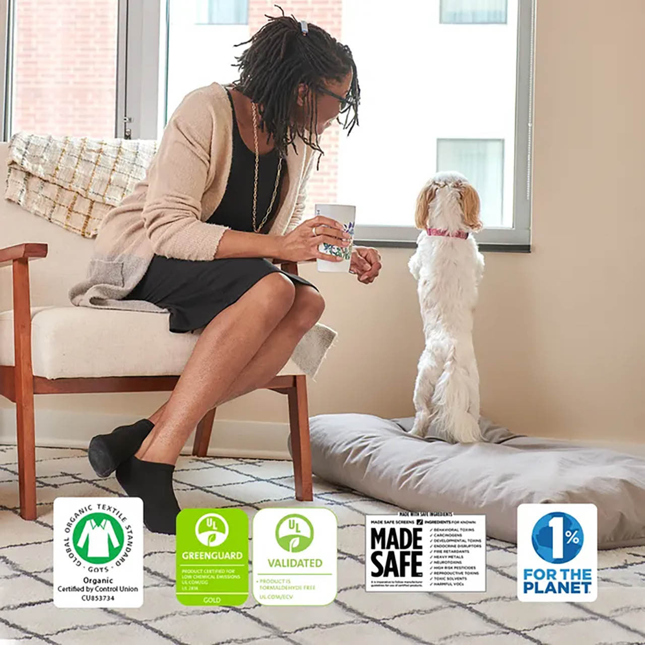 Naturepedic Pet Bed L 36" (Includes Waterproof Cover) - Natural- Bambi Baby