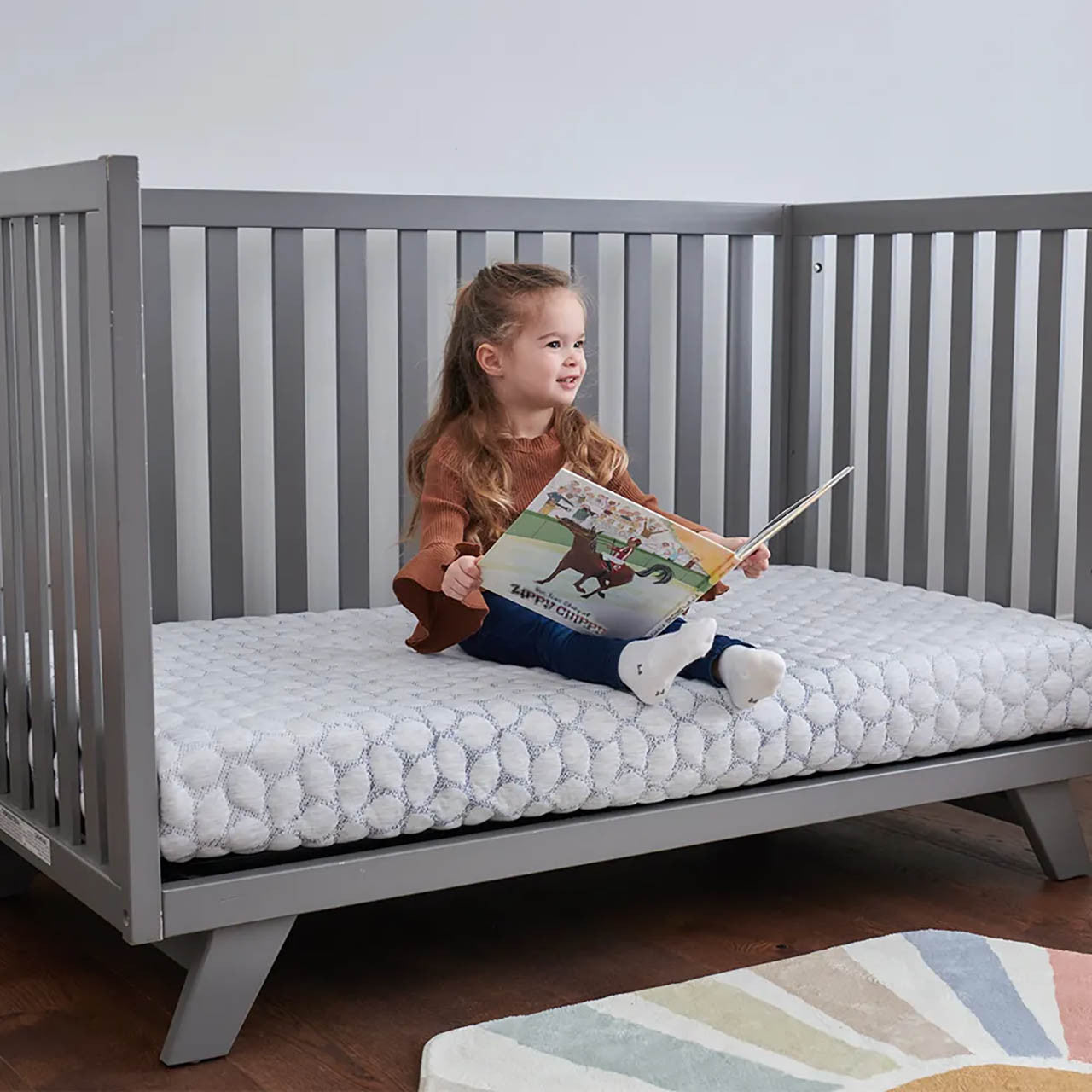 Lullaby Earth Gentle Start Breathable Crib Mattress - Blue Leaf- Bambi Baby