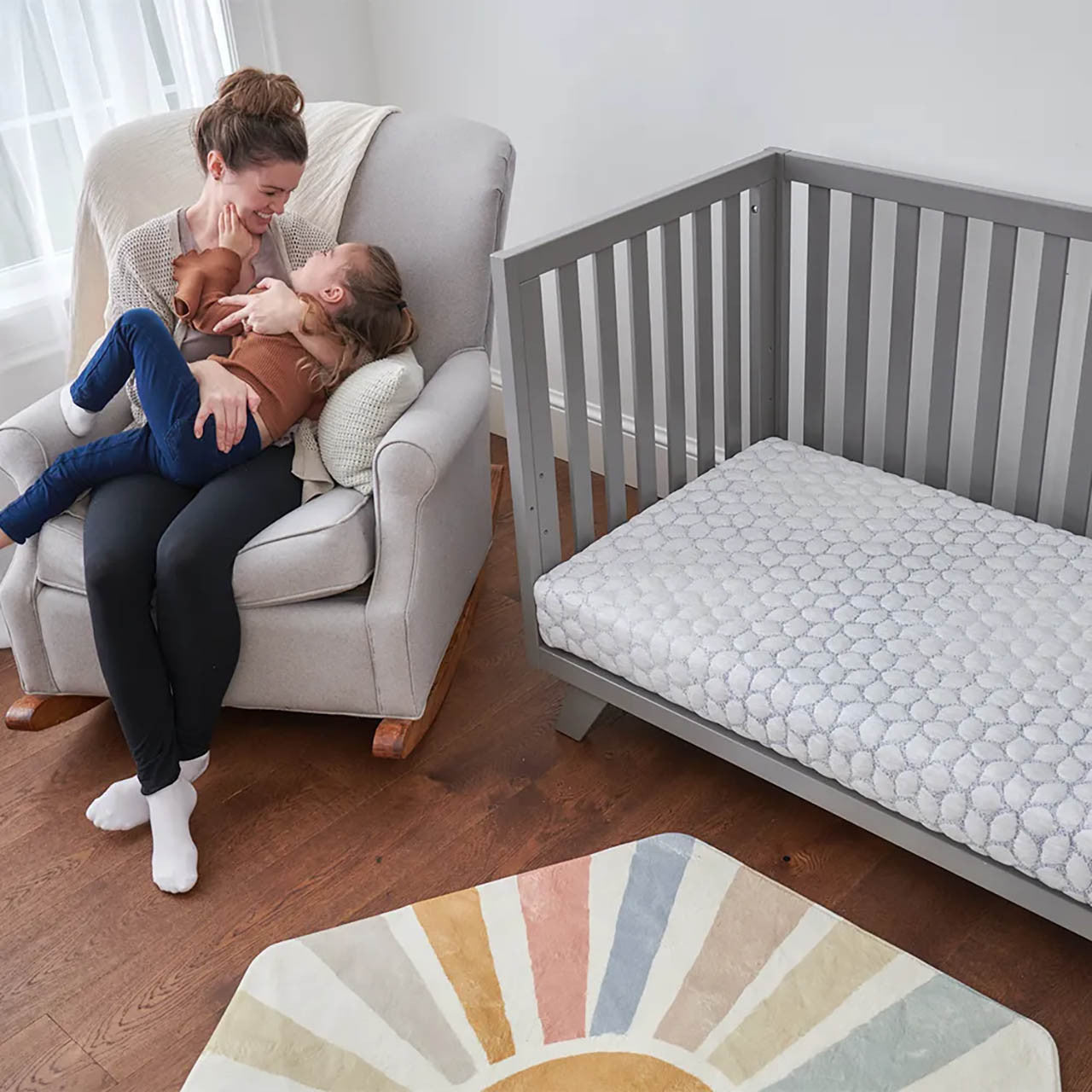 Lullaby Earth Gentle Start Breathable Crib Mattress - Blue Leaf- Bambi Baby