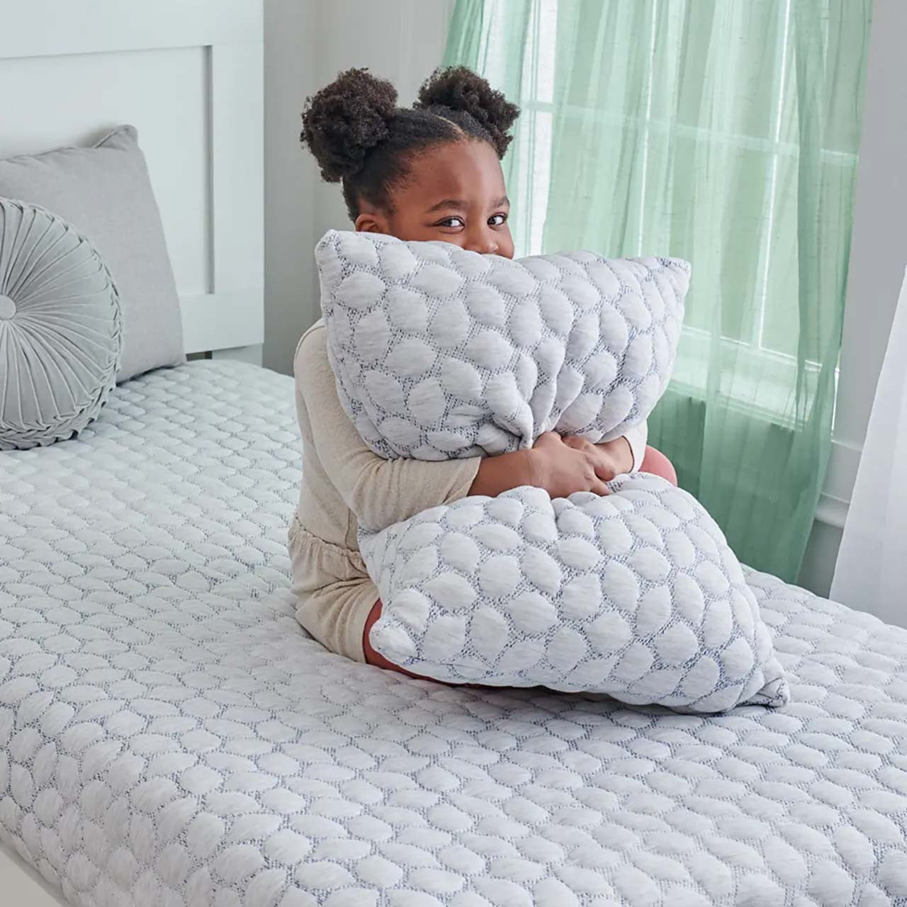 Lullaby Earth Standard Dream Easy Kids Pillow - Blue Leaf- Bambi Baby