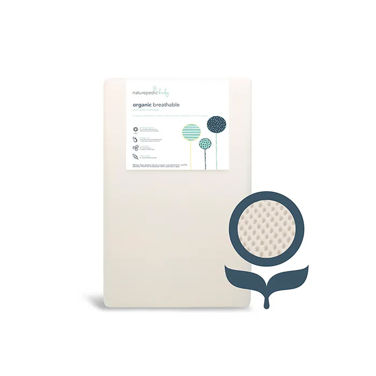 Naturepedic Breathable Mini Crib Mattress - Natural- Bambi Baby