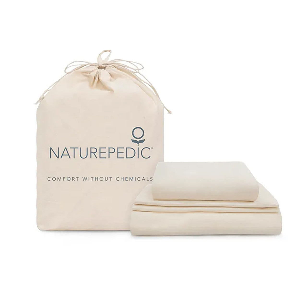 Juego de sábanas Naturepedic de 400 hilos y 38 cm de profundidad, color natural- Bambi Baby