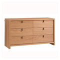 Natural Oak Solid Wood Double Dresser - Front Angle View | Bambi Baby