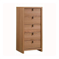 Natural Oak Solid Wood 5 Drawer Lingerie Chest - Front Angle | Bambi Baby