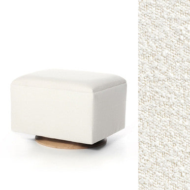 Oilo Ottoman Wood Rectangle Glider in HP Boucle Oyster- Bambi Baby