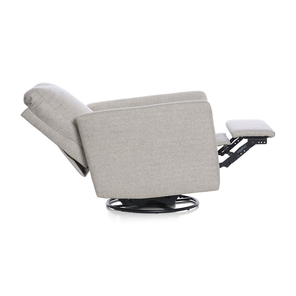 Oilo Drew Glider w/ Power & USB in Woven White- Bambi Baby