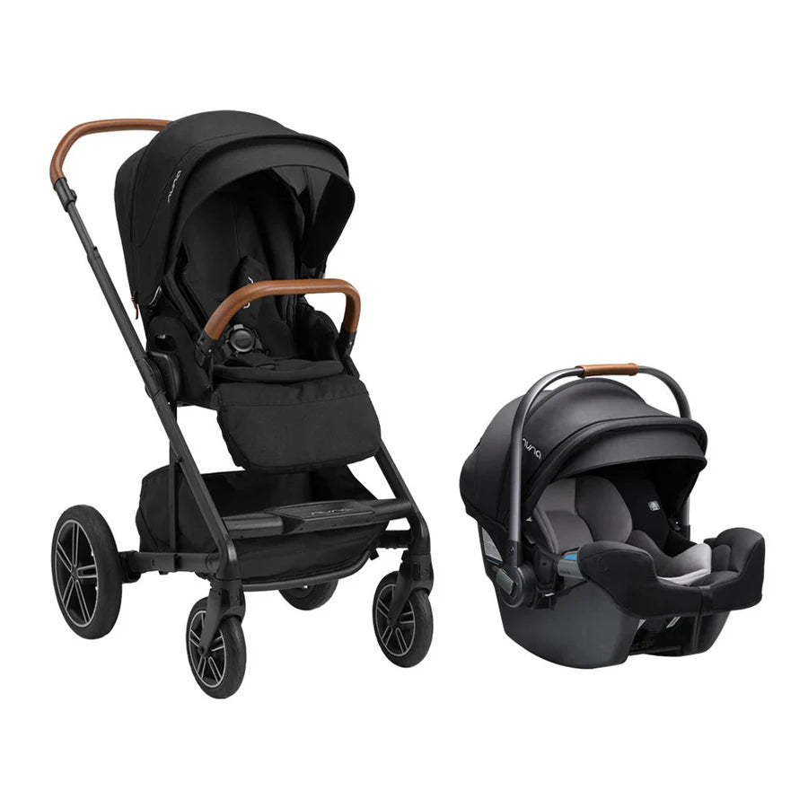 Nuna MIXX Next Stroller w/ Magnetic Buckle + PIPA RX Infant Car Seat Travel System - Caviar- Bambi Baby