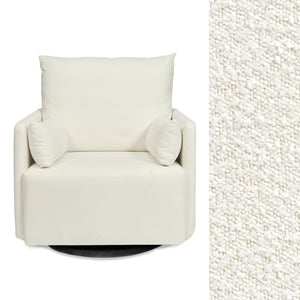 Cream Fabric Oilo Ollie Power Recliner with Fabric Swatch - Front View | Bambi Baby