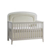 White Natart Palo Convertible Crib with Boucle Beige Upholstered Panel - Front View | Bambi Baby