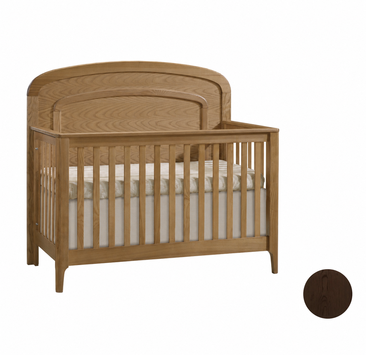 Natart Palo ''5-in-1'' Convertible Crib with Arched Molding (w/out rails)- Bambi Baby