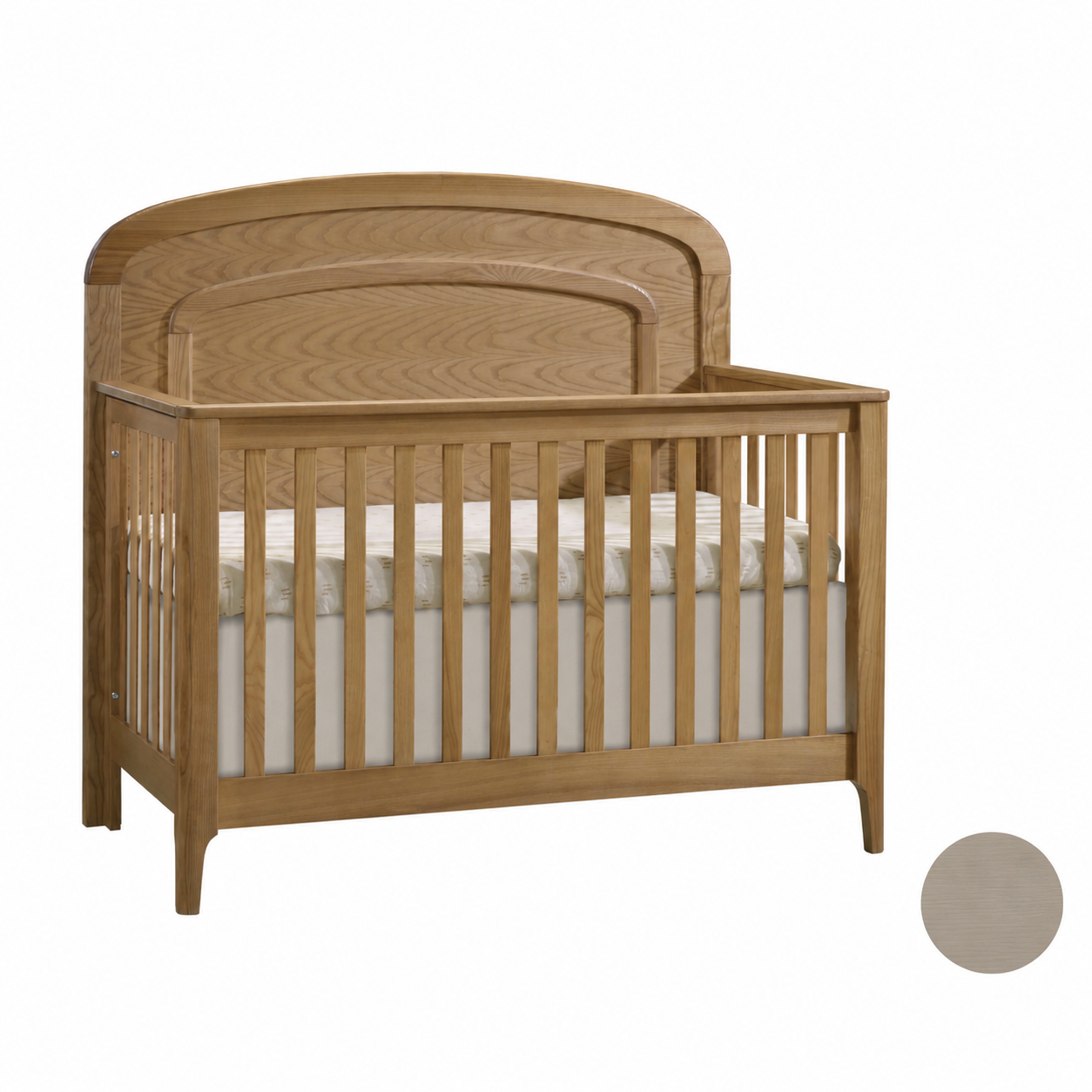 Natart Palo ''5-in-1'' Convertible Crib with Arched Molding (w/out rails)- Bambi Baby