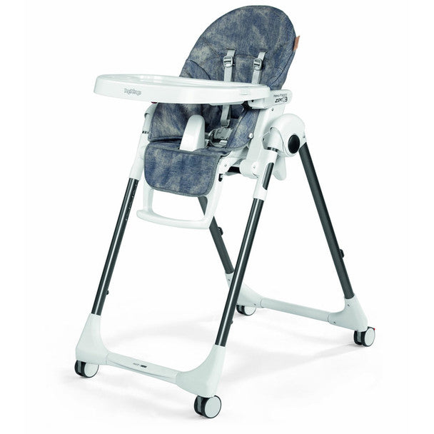 Peg Perego Prima Pappa Zero 3 em couro jeans ecológico  - Bambi Baby