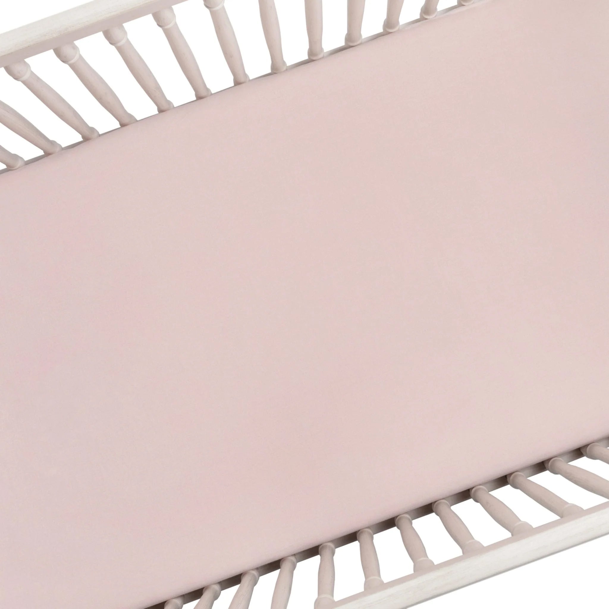 Liz and Roo Petal Pink Linen Blend Crib Sheet- Bambi Baby