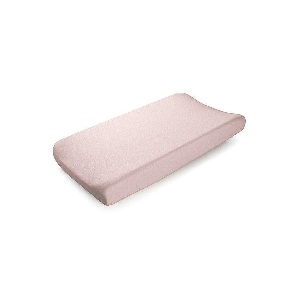 Liz and Roo Petal Pink Linen Blend Contoured Changing Pad Cover- Bambi Baby