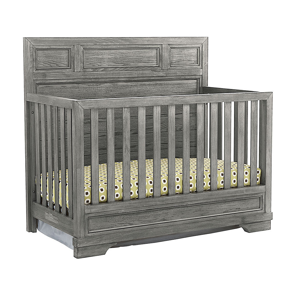 Westwood Foundry 2 Piece Nursery Set - Crib and 5 Drawer Chest in Brushed Pewter- Bambi Baby