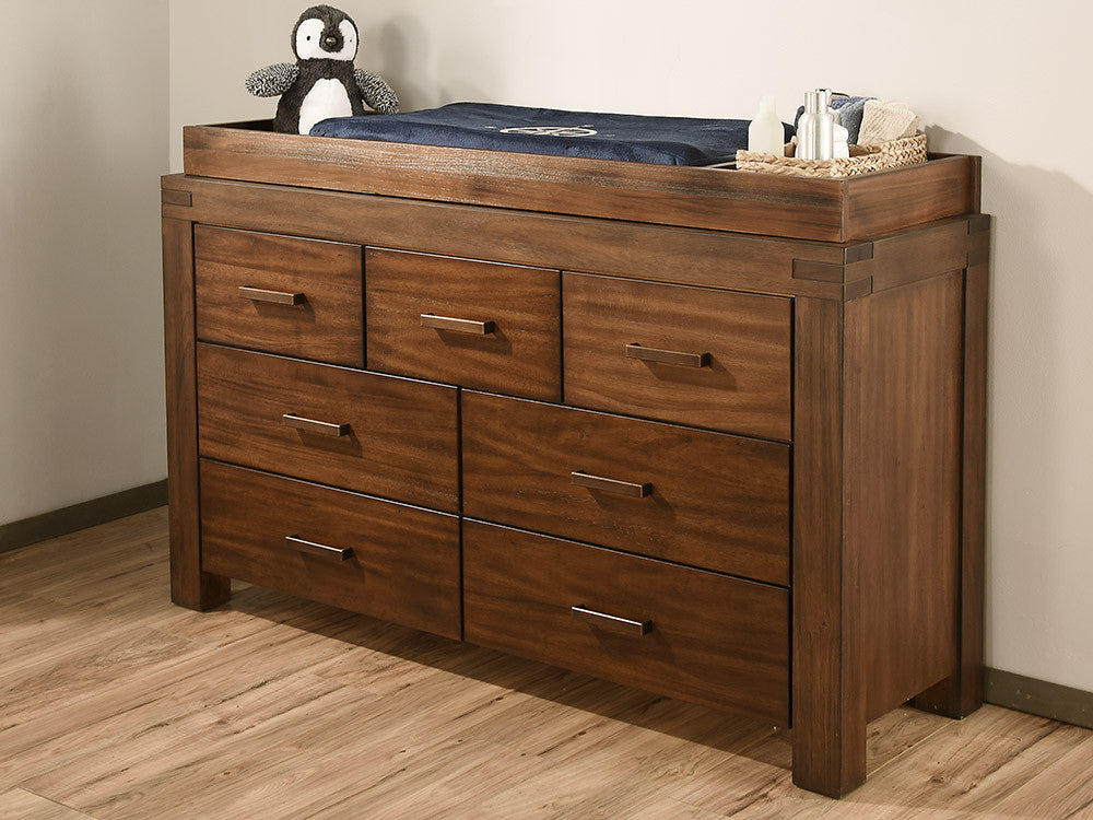 Oxford Baby Piermont Collection Changing Topper in Rustic Farmhouse Brown- Bambi Baby