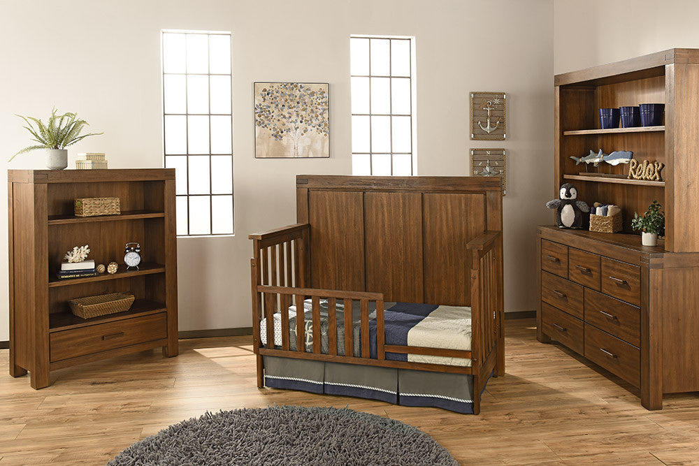 Oxford Piermont Collection Guard Rail in Rustic Farmhouse Brown- Bambi Baby