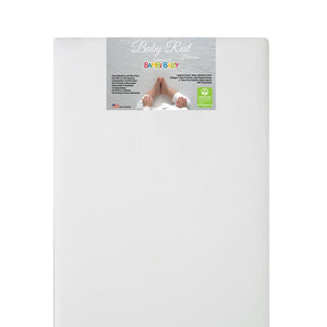 White BabyRest Platinum 6 Inch Foam Crib Mattress - Front View | Bambi Baby