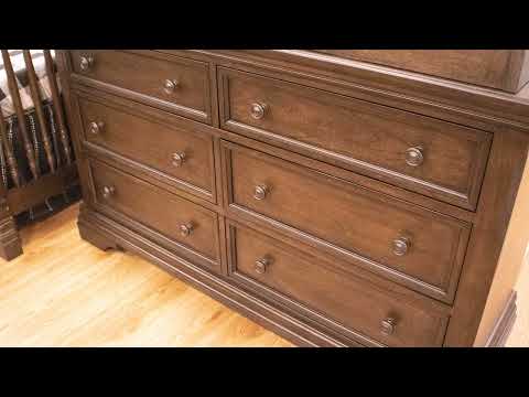 Westwood Olivia 2 Piece Nursery Set - Crib and 6 Drawer Dresser in Rosewood - Bambi Baby