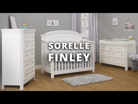 Sorelle Finley Elite 2 Piece Nursery Set in White - Crib and 6 Drawer Dresser - Bambi Baby