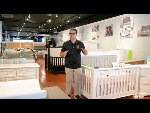 Natart Ithaca 5 in 1 Convertible Crib with Wood Panel - Bambi Baby