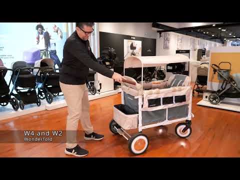 Wonderfold W4 Elite Quad Stroller Wagon in Charcoal Gray - Bambi Baby