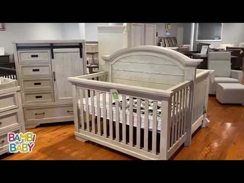 Westwood Foundry 2 Piece Nursery Set - Arched Crib and 5 Drawer Chest in White Dove - Bambi Baby