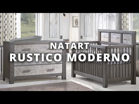 Natart Rustico Collection 5 in 1 Convertible Crib in Grigio - Bambi Baby