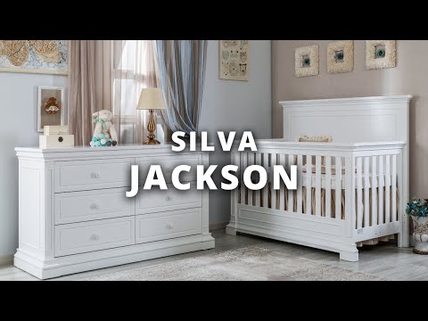 Cuna convertible Silva Jackson en gris agua - Bambi Baby