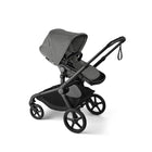 Moon Grey Bugaboo Kangaroo Seat Complete Stroller on Black Frame - Three-Quarter Rear Angle | Bambi Baby