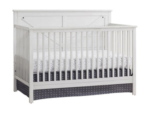 Barn White Solid Wood Oxford Baby Montauk 4-in-1 Convertible Crib - 3/4 Angle | Bambi Baby