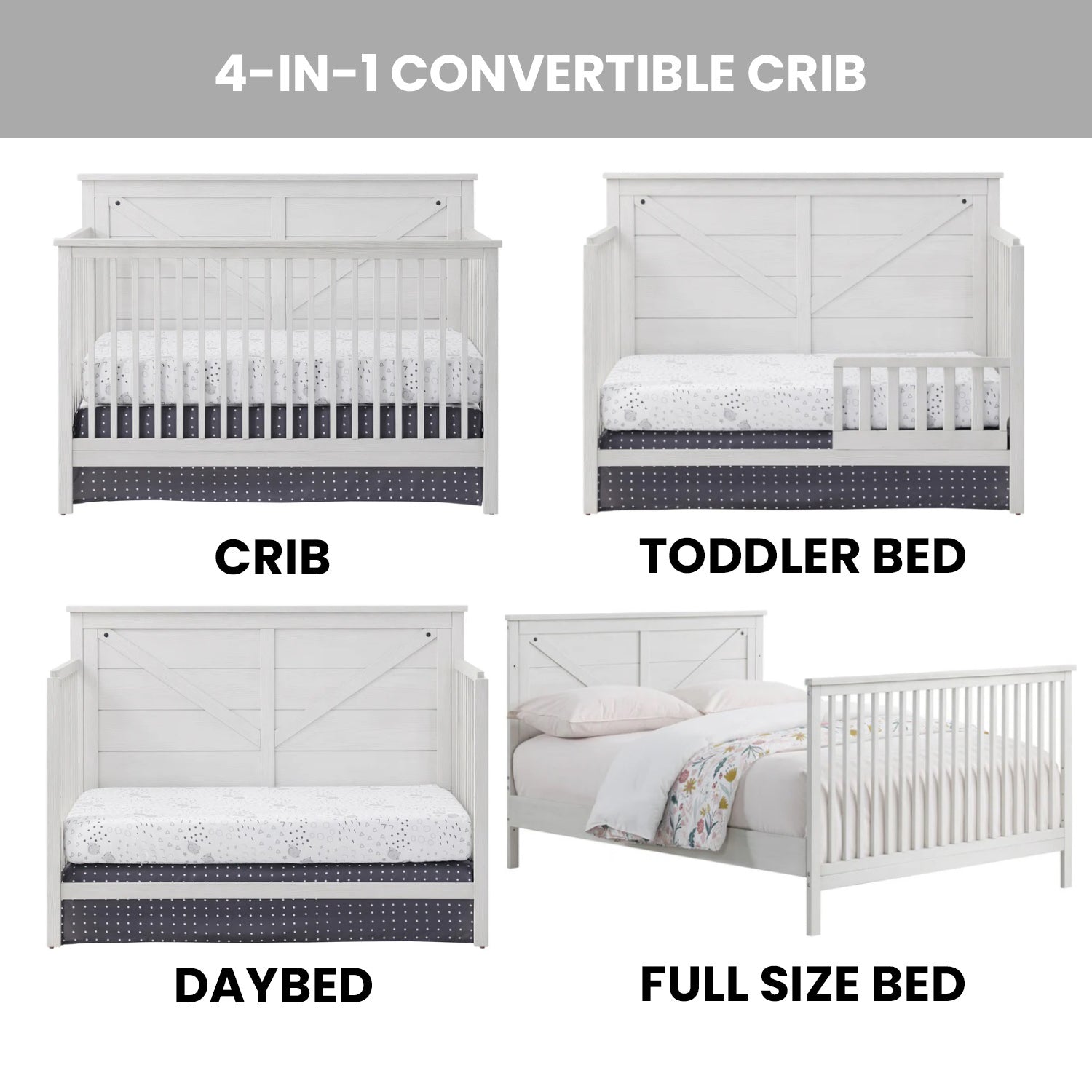 Oxford Baby Montauk 4-in-1 Convertible Crib- Bambi Baby