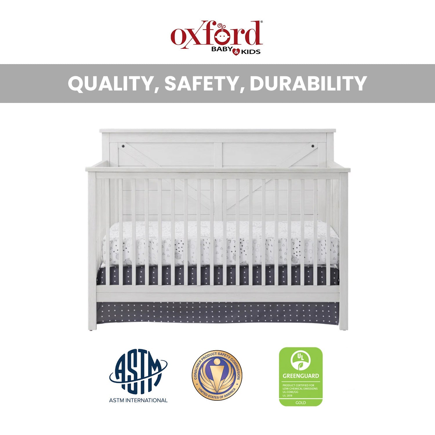 Oxford Baby Montauk 4-in-1 Convertible Crib- Bambi Baby