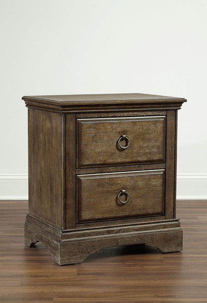 Mesa de cabeceira Westwood Riley com 2 gavetas em Almond- Bambi Baby