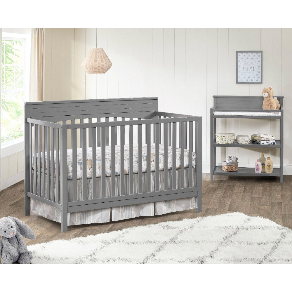 Berço conversível Oxford Baby Harper 4 em 1 em cinza pomba- Bambi Baby