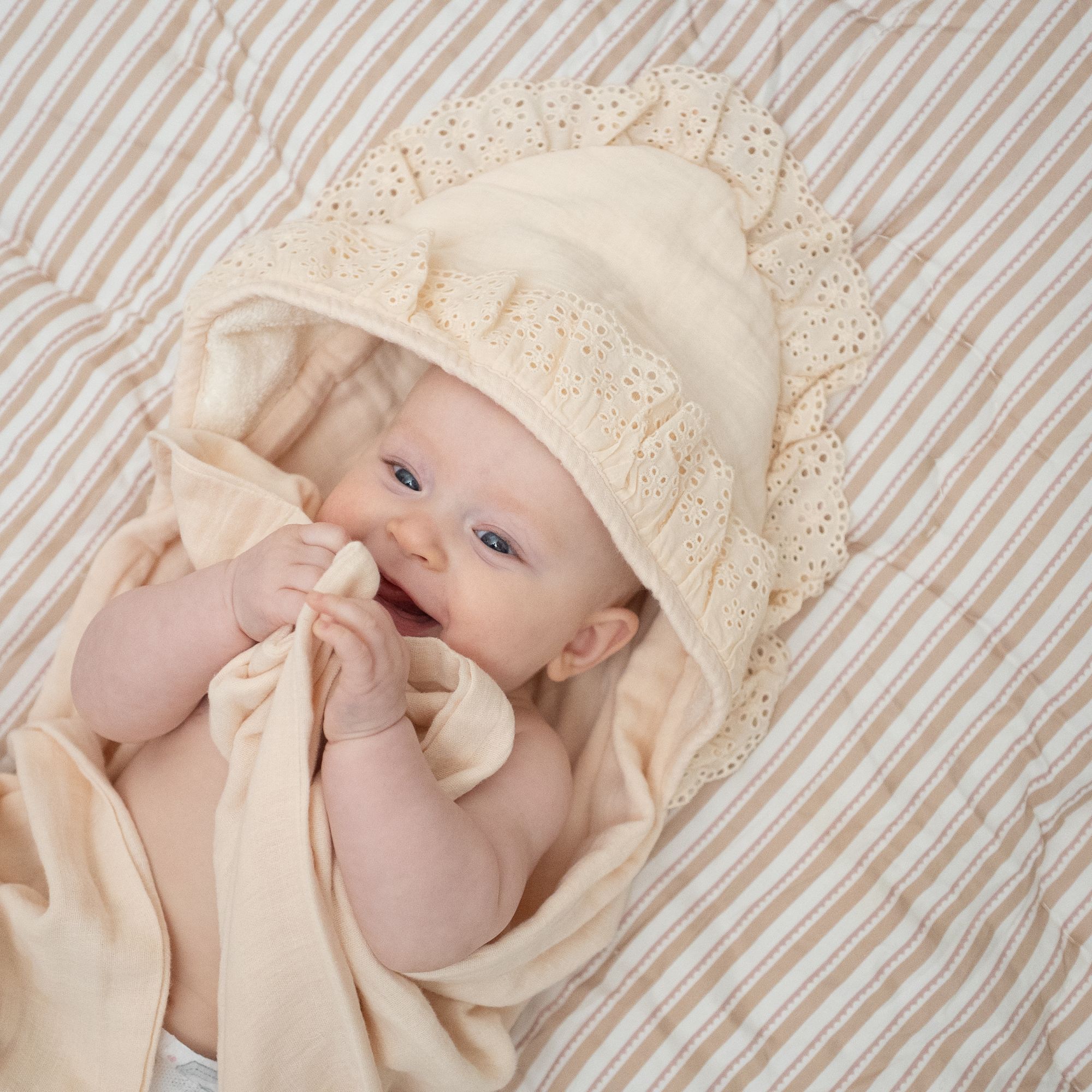 Crane Baby Violet Ruffle Hooded Baby Bath Towel- Bambi Baby