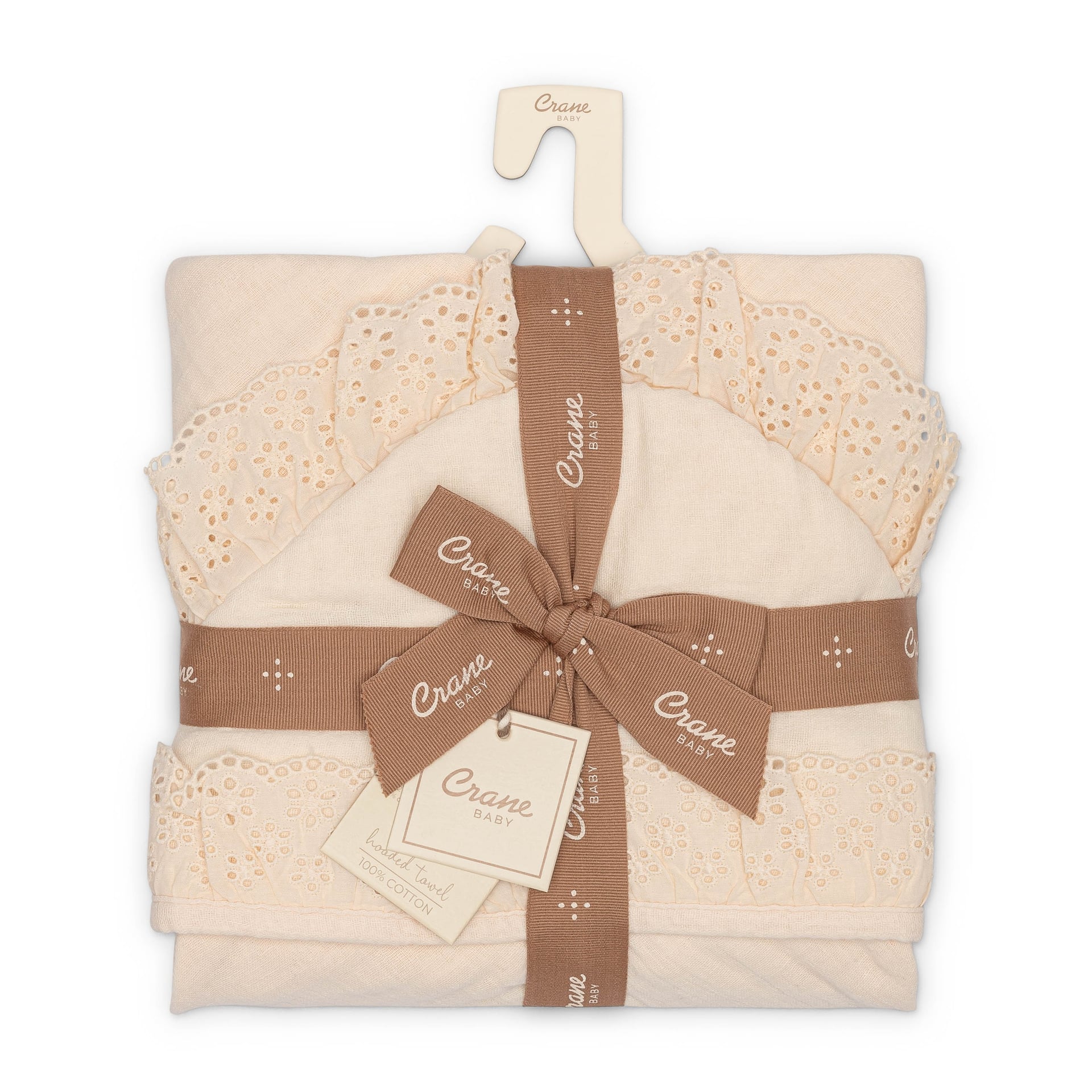 Crane Baby Violet Ruffle Hooded Baby Bath Towel- Bambi Baby