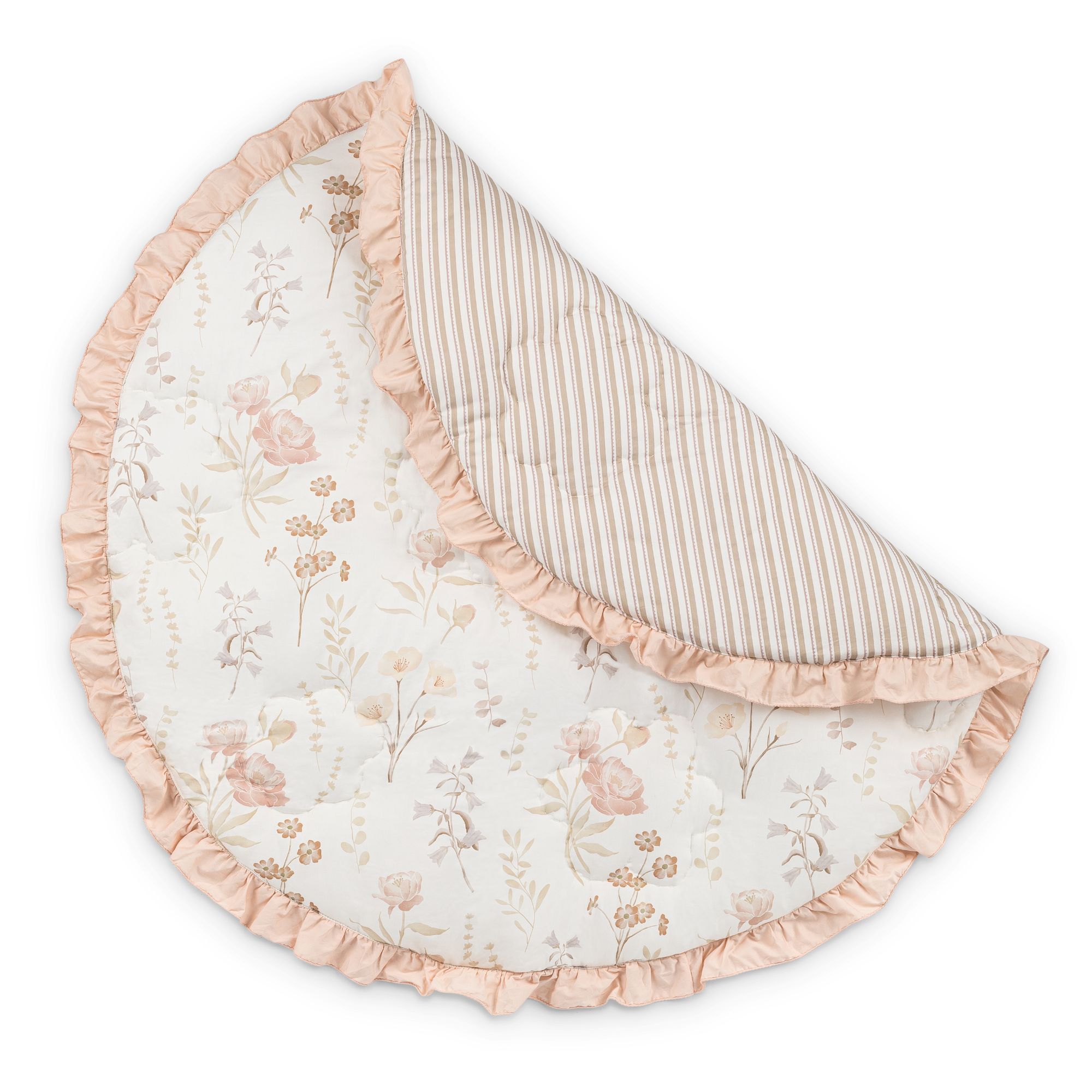 Crane Baby Violet Floral Ruffle Quilted Play Mat- Bambi Baby