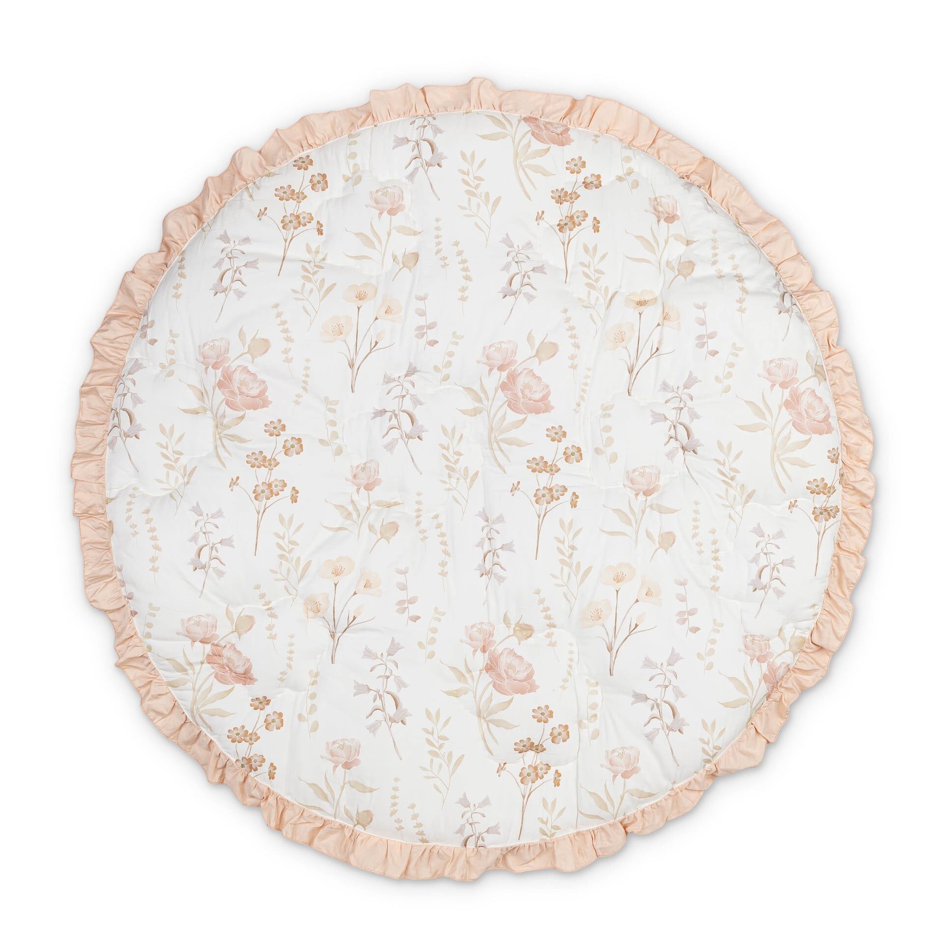 Crane Baby Violet Floral Ruffle Quilted Play Mat- Bambi Baby