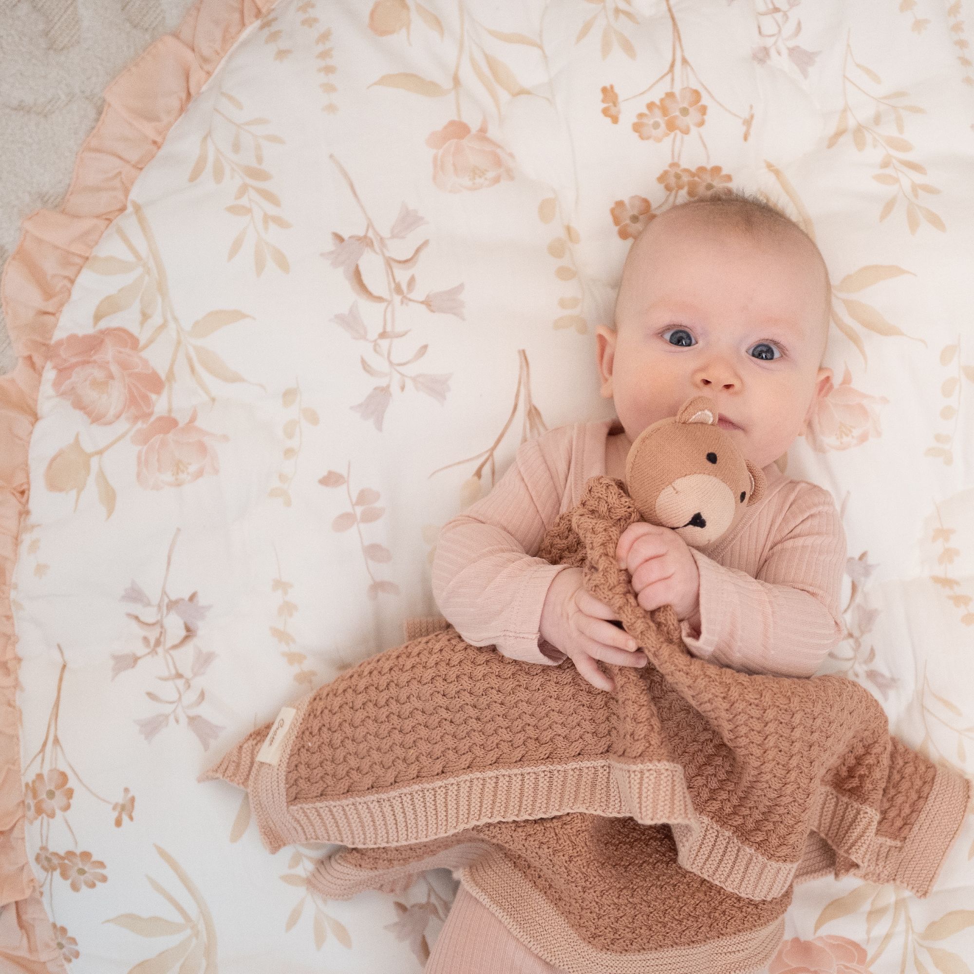 Crane Baby Violet Floral Ruffle Quilted Play Mat- Bambi Baby