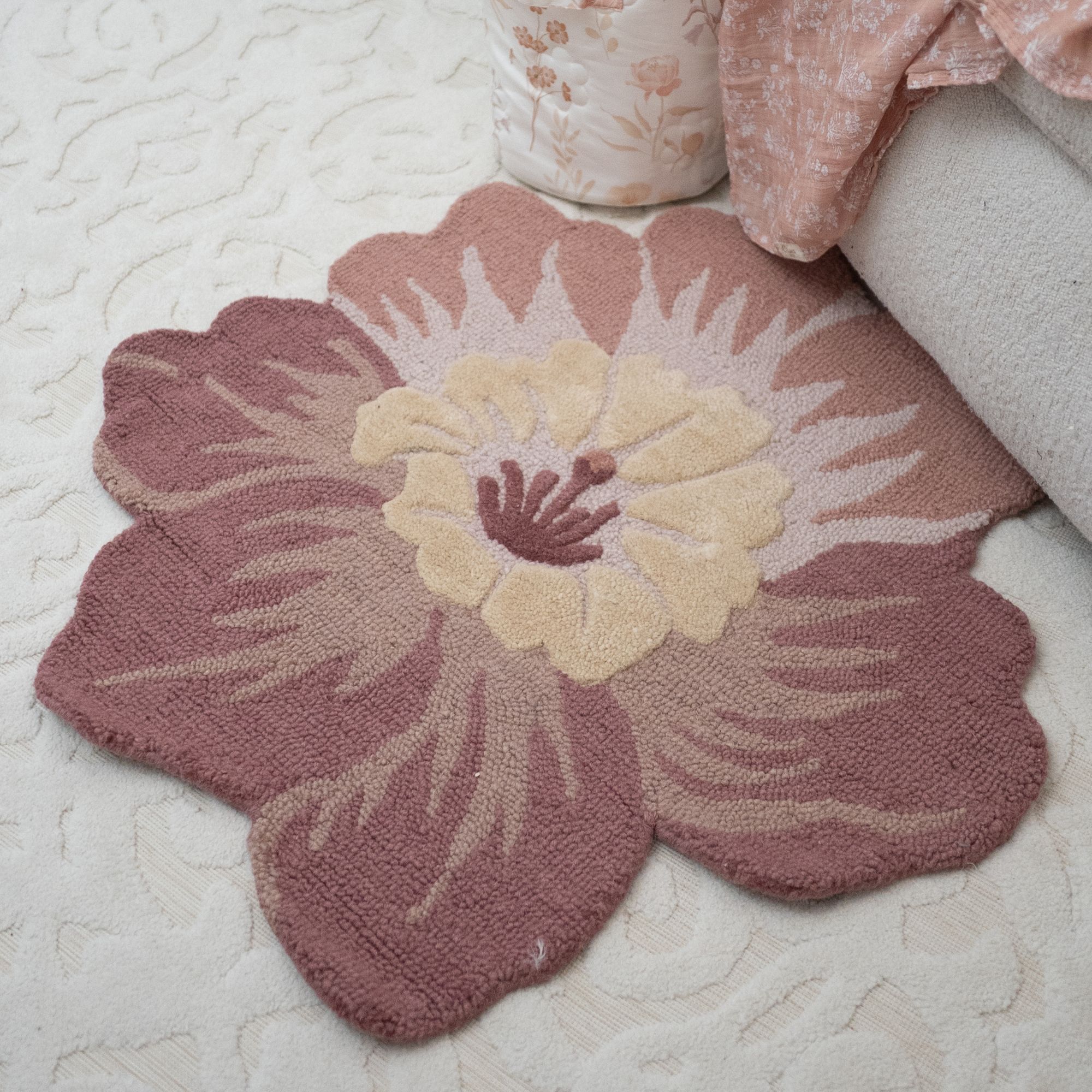 Crane Baby Violet Hand-Tufted Wool Nursery Rug- Bambi Baby