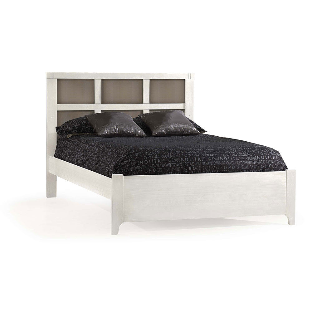 Natart Rustico Moderno Collection Double Bed 54" with Low profile foot board & rails in White and Owl- Bambi Baby