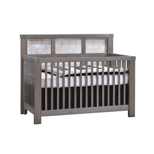 Grigio White Bark Natart Rustico 4-in-1 Convertible Crib - Front View | Bambi Baby