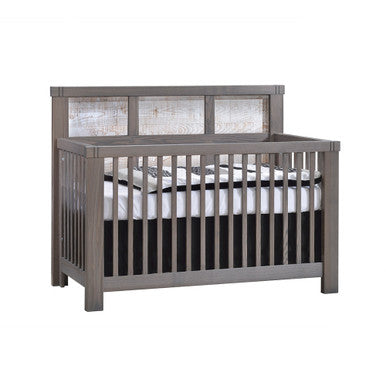 Natart Rustico Moderno Collection 4 in 1 Convertible Crib in Grigio and White Bark- Bambi Baby