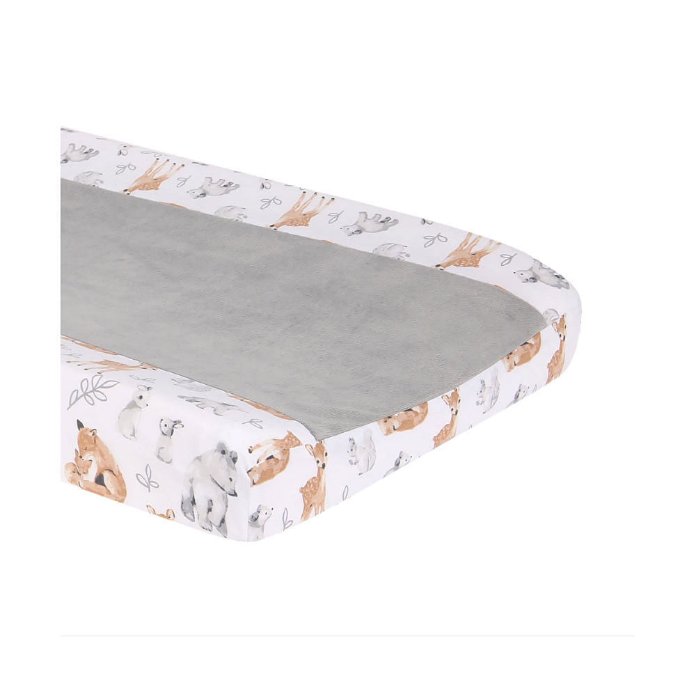 Lambs & Ivy Painted Forest Changing Pad Cover-1- Bambi Baby