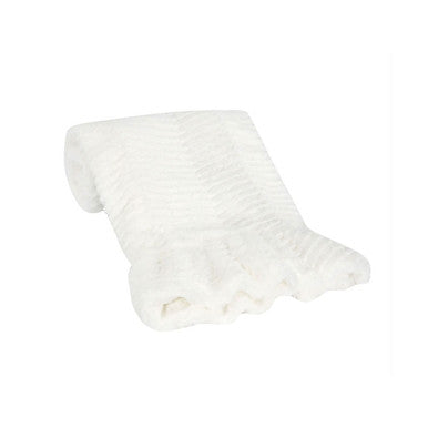 Lambs & Ivy Ruffled Lux Chevron Blanket- Bambi Baby