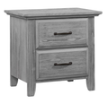 Graphite Gray Wood Oxford Baby Willowbrook 2 Drawer Nightstand - Angle View | Bambi Baby
